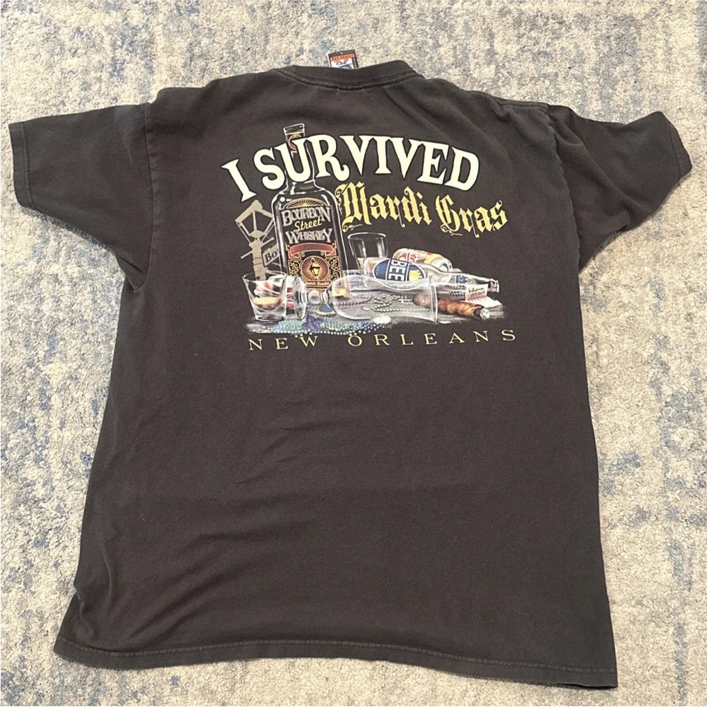 I Survived Mardi Gras New Orleans The Duck Co Black Size Large Burbon Street